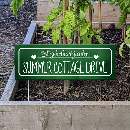 Green Personalized Garden Path Sign