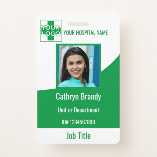 Green Personalized Hospital or Clinic Employee Badge