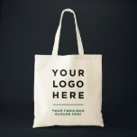 Green personalized logo and text tote bag<br><div class="desc">Simple green Professional Business Logo Slogan Corporate Promotional tote bag featuring your company logo and a personalized slogan,  website,  social or any marketing text,  perfect as giveaway for corporate celebrations,  employee,  customers.</div>