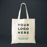 Green personalized logo and text tote bag<br><div class="desc">Simple green Professional Business Logo Slogan Corporate Promotional tote bag featuring your company logo and a personalized slogan,  website,  social or any marketing text,  perfect as giveaway for corporate celebrations,  employee,  customers.</div>