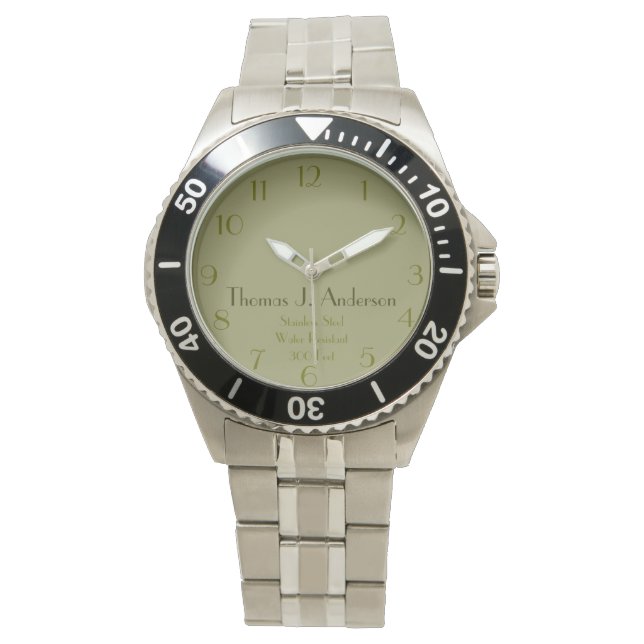 Green Personalized Military Style Watch (Front)