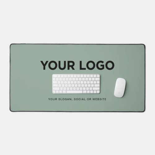 Green Personalized Minimalist Simple Logo and Text Desk Mat