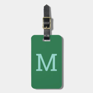 Green Personalized Monogram Initial Luggage Tag
