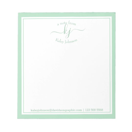 Green Personalized Name | From The Desk Of Notepad | Zazzle.com