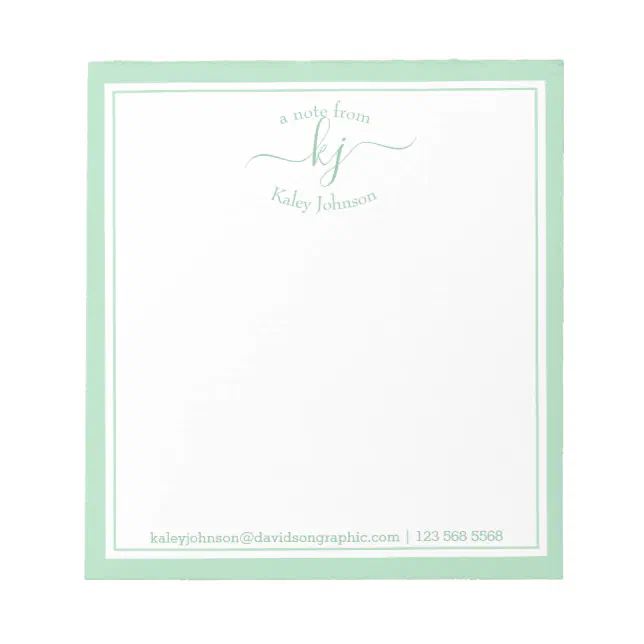 Green Personalized Name | From The Desk Of Notepad | Zazzle