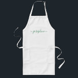 Green Personalized script name adult apron<br><div class="desc">Make a stylish statement at your botanical succulent workshop or cooking class with our elegant "Green Personalized Script Name Adult Apron"! Designed to impress, these personalized aprons are the perfect giveaway to delight your guests and leave a lasting impression. The apron features an enchanting green color that exudes freshness and...</div>
