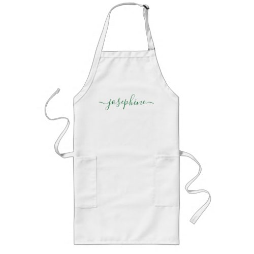 Green Personalized script name adult apron