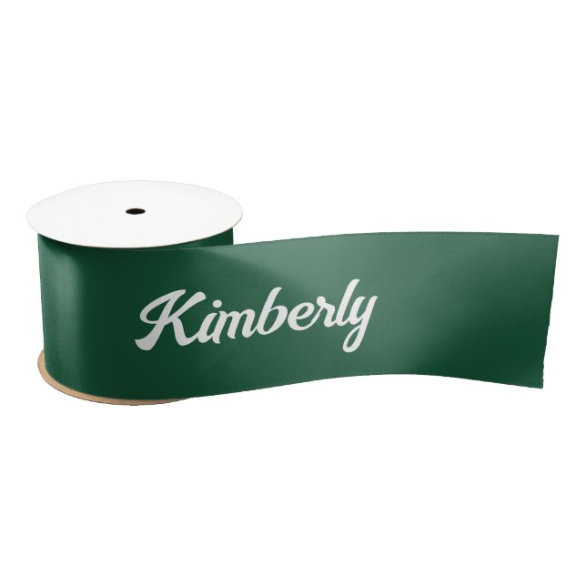 Green Personalized Script Name School Satin Ribbon (Spool)