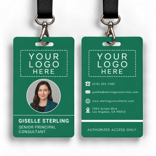 Green Personalized Staff Identification Badge