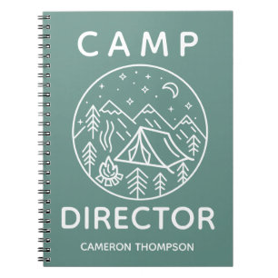 Green Personalized Summer Camp Director Notebook