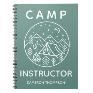 Green Personalized Summer Camp Instructor Notebook