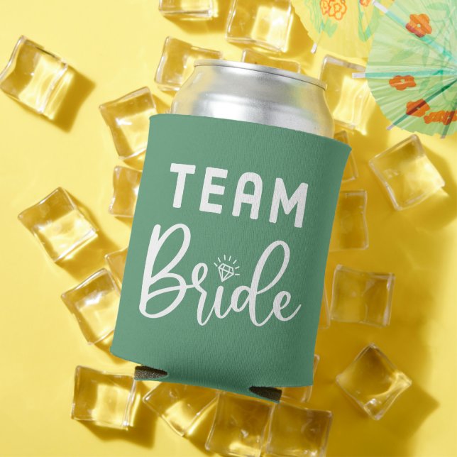 Green Personalized Team Bride Can Cooler (In Situ Summer)