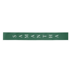 Green Personalized Vertical Name Satin Ribbon