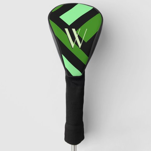 Green Perspective Bold Line Art Initialized Golf Head Cover