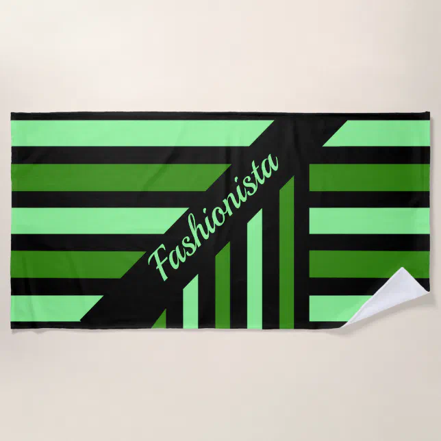 Green Perspective Fashionista Beach Towel (Front)