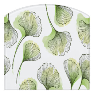 Green petals door sign