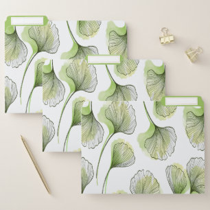 Green petals file folder