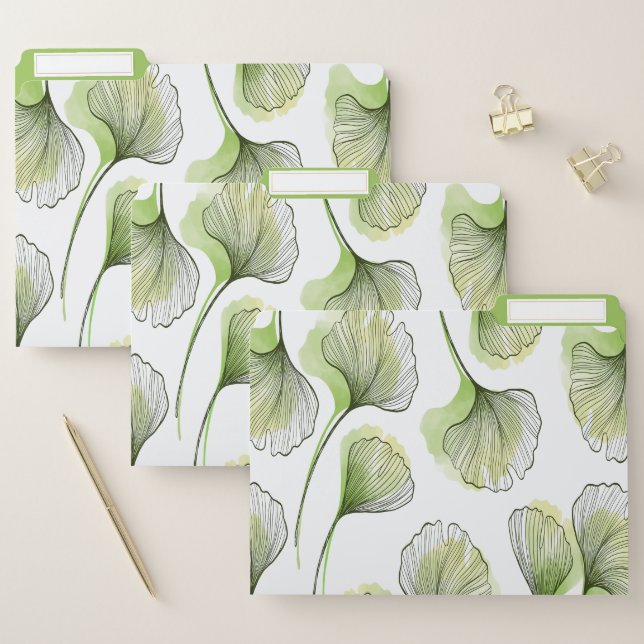 Green petals file folder (Set)