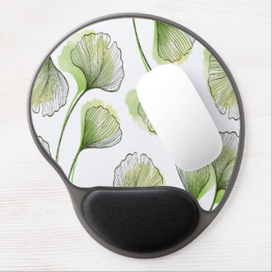 Green petals gel mouse pad