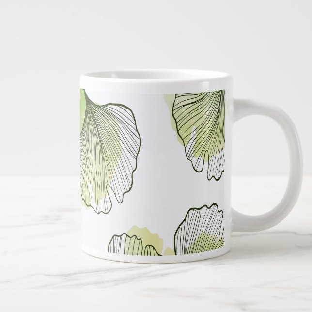 Green petals giant coffee mug (Right)