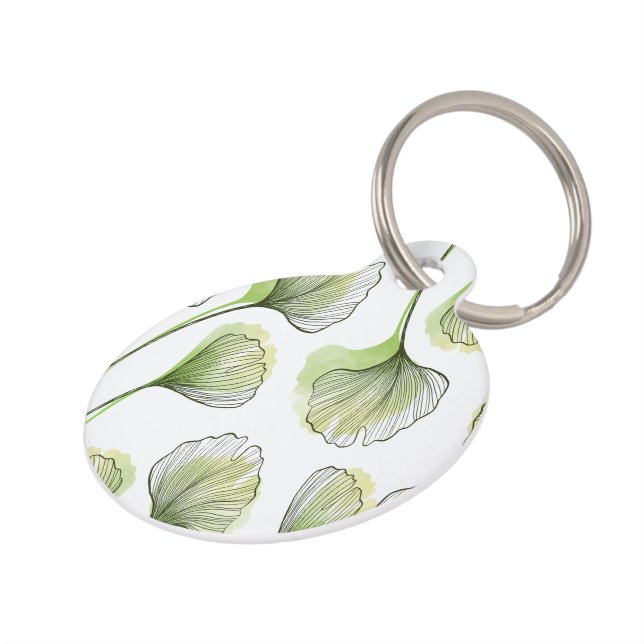 Green petals pet ID tag (Side)