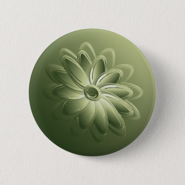 green petals pinback button (Front)