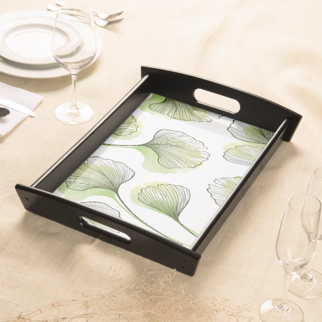 Green petals serving tray (Front)