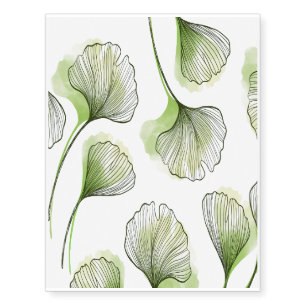 Green petals temporary tattoos