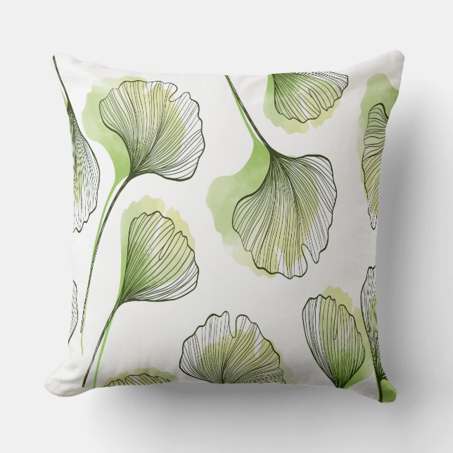 Green petals throw pillow (Front)