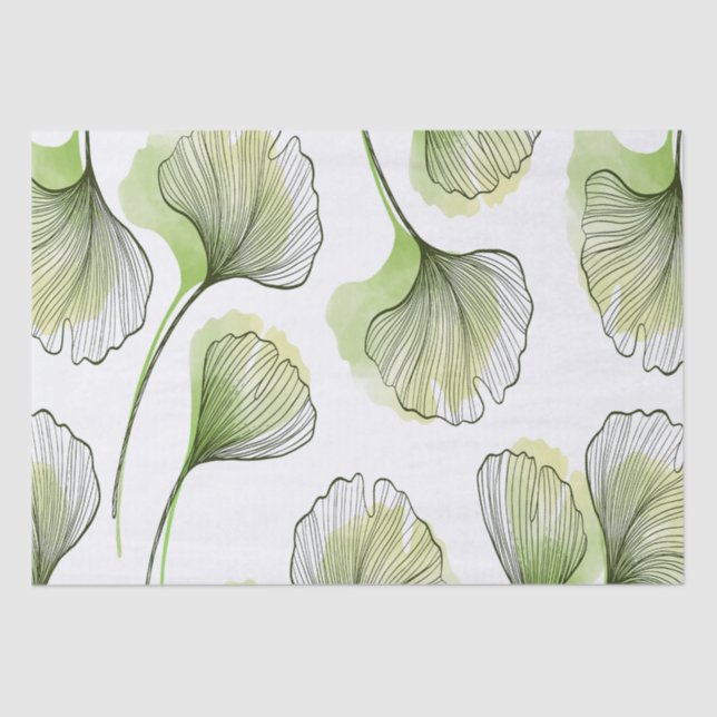 Green petals tissue paper (Front)