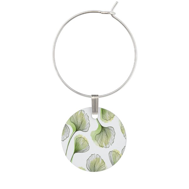 Green petals wine charm (Front)