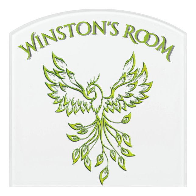 Green Phoenix  Door Sign (Contour Front)