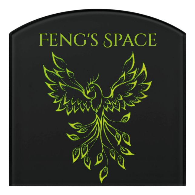 Green Phoenix  Door Sign (Contour Front)