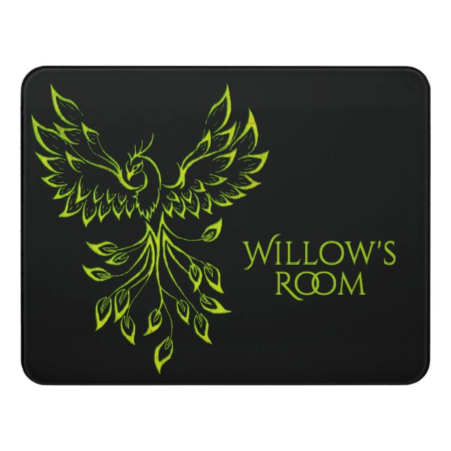 Green Phoenix  Door Sign (Contemporary Front)