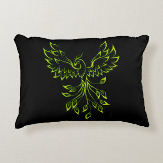 Green Phoenix Rises Accent Pillow