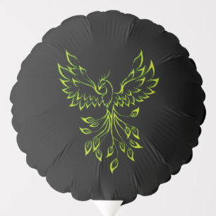 Green Phoenix Rises on Black Balloon