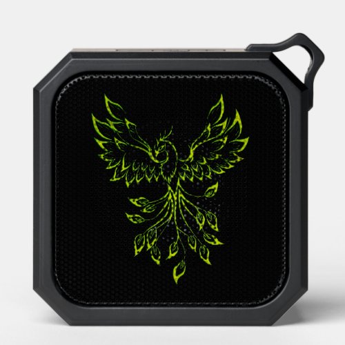 Green Phoenix Rises on Black  Bluetooth Speaker