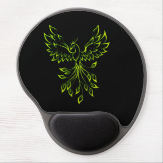 Green Phoenix Rises on Black  Gel Mouse Pad