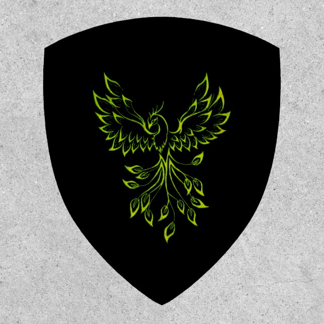 Green Phoenix Rises on Black  Patch (Front)