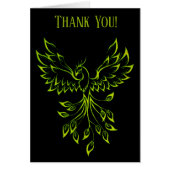 Green Phoenix Rises on Black Thank You (Front)