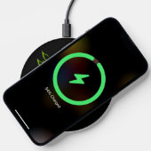 Green Phoenix Rises on Black  Wireless Charger (Phone)