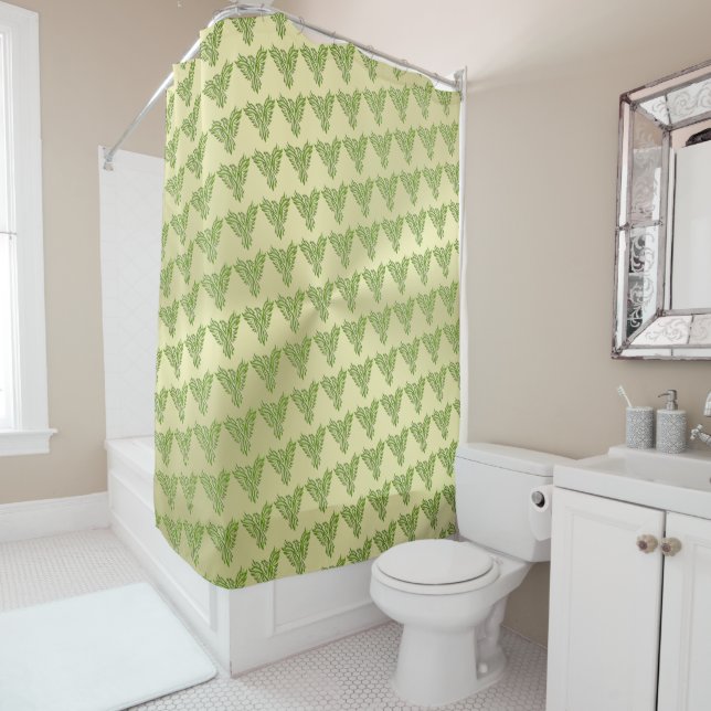 Green Phoenix with polished gold effect Shower Curtain (In Situ)