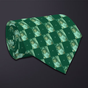 Green Photo Checkerboard (Tall Rectangle) Neck Tie