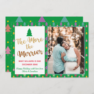 Green Photo Christmas Rainbow Holiday Pregnancy Announcement