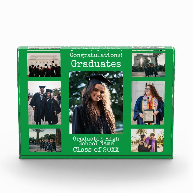 Green Photo Collage Congratulations Graduates (Front)