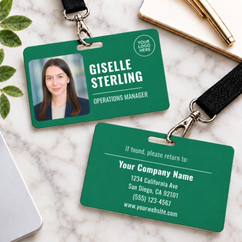Green Photo Employee Logo Security Badge