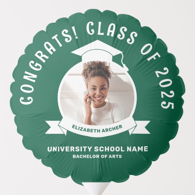 Green Photo Graduation Balloon (Back)