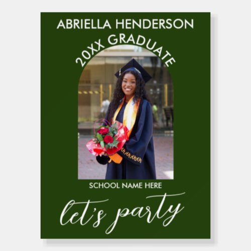 Green Photo Graduation Party Welcome Sign