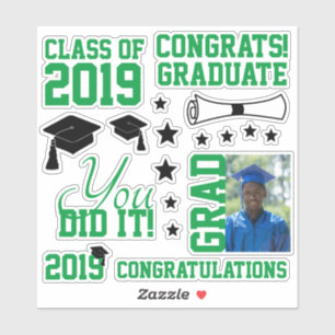 Green Photo Graduation Sticker