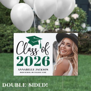 Green Photo Graduation Yard Sign